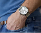 Buy Shop Guess Hendrix Silver Dial Silver Steel Strap Watch for Men - GW0066G1 USA Online