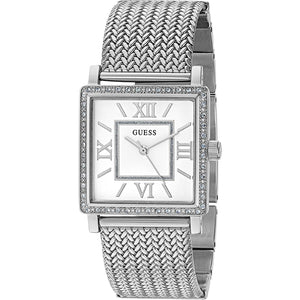 Buy Shop Guess Highline White Dial Silver Mesh Bracelet Watch For Women - W0826L1 USA Online