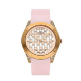 Buy Shop Guess Clarity Gold Dial Pink Silicone Strap Watch for Women - GW0109L2 USA Online