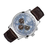 Buy Shop Guess Horizon Chronograph Analog Blue Dial Brown Leather Strap Watch For Men - W0380G6 USA Online