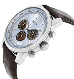 Buy Shop Guess Horizon Chronograph Analog Blue Dial Brown Leather Strap Watch For Men - W0380G6 USA Online