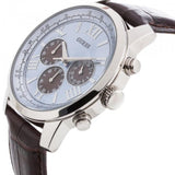 Buy Shop Guess Horizon Chronograph Analog Blue Dial Brown Leather Strap Watch For Men - W0380G6 USA Online