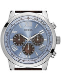 Buy Shop Guess Horizon Chronograph Analog Blue Dial Brown Leather Strap Watch For Men - W0380G6 USA Online