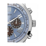 Buy Shop Guess Horizon Chronograph Analog Blue Dial Brown Leather Strap Watch For Men - W0380G6 USA Online