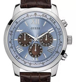 Buy Shop Guess Horizon Chronograph Analog Blue Dial Brown Leather Strap Watch For Men - W0380G6 USA Online