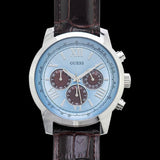 Buy Shop Guess Horizon Chronograph Analog Blue Dial Brown Leather Strap Watch For Men - W0380G6 USA Online