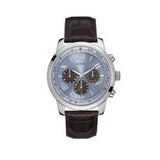 Buy Shop Guess Horizon Chronograph Analog Blue Dial Brown Leather Strap Watch For Men - W0380G6 USA Online
