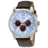 Buy Shop Guess Horizon Chronograph Analog Blue Dial Brown Leather Strap Watch For Men - W0380G6 USA Online