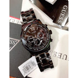Buy Shop Guess Horizon Chronograph Black Dial Black Steel Strap Watch For Men - W0379G2 USA Online