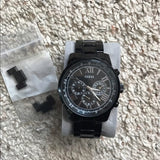 Buy Shop Guess Horizon Chronograph Black Dial Black Steel Strap Watch For Men - W0379G2 USA Online