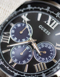 Buy Shop Guess Horizon Chronograph Black Dial Black Steel Strap Watch For Men - W0379G2 USA Online