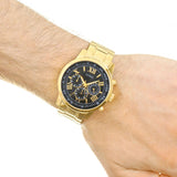 Buy Shop Guess Horizon Chronograph Black Dial Gold Steel Strap Watch For Men - W0379G4 USA Online