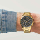 Buy Shop Guess Horizon Chronograph Black Dial Gold Steel Strap Watch For Men - W0379G4 USA Online
