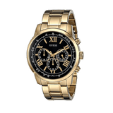 Buy Shop Guess Horizon Chronograph Black Dial Gold Steel Strap Watch For Men - W0379G4 USA Online