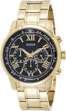 Buy Shop Guess Horizon Chronograph Black Dial Gold Steel Strap Watch For Men - W0379G4 USA Online