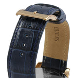 Buy Shop Guess Horizon Chronograph Blue Dial Blue Leather Strap Watch For Men - W0380G5 USA Online
