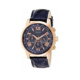 Buy Shop Guess Horizon Chronograph Blue Dial Blue Leather Strap Watch For Men - W0380G5 USA Online