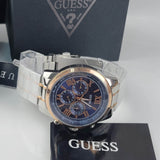 Buy Shop Guess Horizon Chronograph Blue Dial Two Tone Steel Strap Watch For Men - W0379G7 USA Online