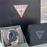 Buy Shop Guess Horizon Chronograph Blue Dial Two Tone Steel Strap Watch For Men - W0379G7 USA Online