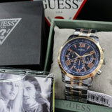 Buy Shop Guess Horizon Chronograph Blue Dial Two Tone Steel Strap Watch For Men - W0379G7 USA Online