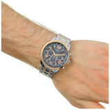 Buy Shop Guess Horizon Chronograph Blue Dial Two Tone Steel Strap Watch For Men - W0379G7 USA Online