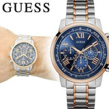 Buy Shop Guess Horizon Chronograph Blue Dial Two Tone Steel Strap Watch For Men - W0379G7 USA Online