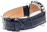 Buy Shop Guess Horizon Chronograph Quartz Black Dial Blue Leather Strap Watch For Men - W0380G3 USA Online
