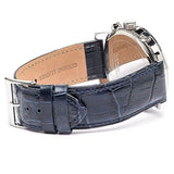 Buy Shop Guess Horizon Chronograph Quartz Black Dial Blue Leather Strap Watch For Men - W0380G3 USA Online
