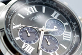 Buy Shop Guess Horizon Chronograph Quartz Black Dial Blue Leather Strap Watch For Men - W0380G3 USA Online