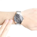Buy Shop Guess Horizon Chronograph Quartz Black Dial Silver Steel Strap Watch For Men - W0379G1 USA Online