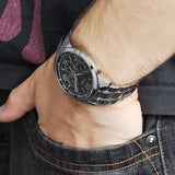 Buy Shop Guess Horizon Chronograph Quartz Black Dial Silver Steel Strap Watch For Men - W0379G1 USA Online