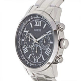 Buy Shop Guess Horizon Chronograph Quartz Black Dial Silver Steel Strap Watch For Men - W0379G1 USA Online