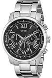 Buy Shop Guess Horizon Chronograph Quartz Black Dial Silver Steel Strap Watch For Men - W0379G1 USA Online