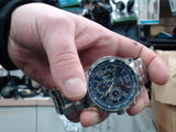 Buy Shop Guess Horizon Chronograph Quartz Blue Dial Silver Steel Strap Watch for Men - W0379G3 USA Online