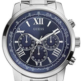 Buy Shop Guess Horizon Chronograph Quartz Blue Dial Silver Steel Strap Watch for Men - W0379G3 USA Online