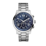 Buy Shop Guess Horizon Chronograph Quartz Blue Dial Silver Steel Strap Watch for Men - W0379G3 USA Online