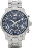 Buy Shop Guess Horizon Chronograph Quartz Blue Dial Silver Steel Strap Watch for Men - W0379G3 USA Online