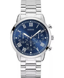 Buy Shop Guess Horizon Chronograph Quartz Blue Dial Silver Steel Strap Watch for Men - W0379G3 USA Online