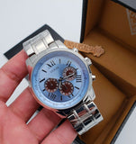 Buy Shop Guess Horizon Chronograph Quartz Blue Dial Silver Steel Strap Watch for Men - W0379G6 USA Online
