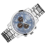Buy Shop Guess Horizon Chronograph Quartz Blue Dial Silver Steel Strap Watch for Men - W0379G6 USA Online