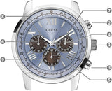 Buy Shop Guess Horizon Chronograph Quartz Blue Dial Silver Steel Strap Watch for Men - W0379G6 USA Online