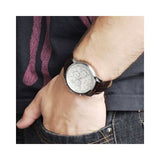 Buy Shop Guess Horizon Chronograph White Dial Brown Leather Strap Watch For Men - W0380G2 USA Online