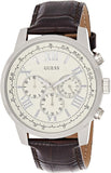Buy Shop Guess Horizon Chronograph White Dial Brown Leather Strap Watch For Men - W0380G2 USA Online