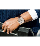 Buy Shop Guess Horizon Quartz Champagne Dial Brown Leather Strap Watch For Women - W0380G4 USA Online