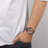 Buy Shop Guess Horizon Quartz Champagne Dial Brown Leather Strap Watch For Women - W0380G4 USA Online
