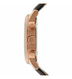 Buy Shop Guess Horizon Quartz Champagne Dial Brown Leather Strap Watch For Women - W0380G4 USA Online