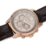 Buy Shop Guess Horizon Quartz Champagne Dial Brown Leather Strap Watch For Women - W0380G4 USA Online