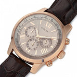 Buy Shop Guess Horizon Quartz Champagne Dial Brown Leather Strap Watch For Women - W0380G4 USA Online