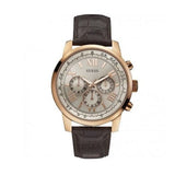 Buy Shop Guess Horizon Quartz Champagne Dial Brown Leather Strap Watch For Women - W0380G4 USA Online
