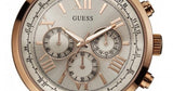 Buy Shop Guess Horizon Quartz Champagne Dial Brown Leather Strap Watch For Women - W0380G4 USA Online